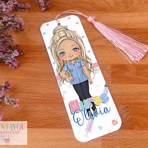 Personalised Nurse Bookmark – Custom Aluminium Bookmark with Tassel | Cute Nurse Gift for Her | Medical Student Graduation Gift
