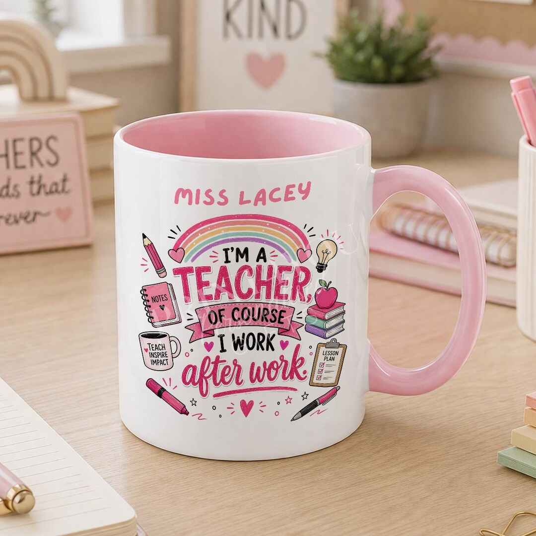 Personalised Funny Teacher Mug, Custom Name Teacher Gift, Thank You ...