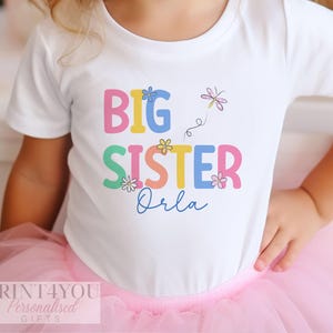 Personalised Big Sister T-Shirt: Heart Design, Pregnancy Announcement image 1