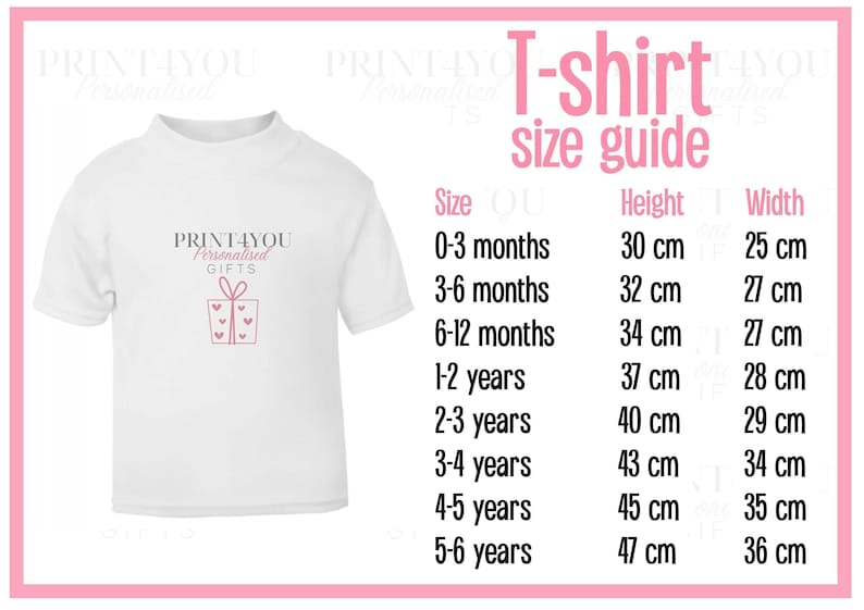 a t - shirt size guide for girls