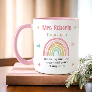 Personalised Thank You mug, teacher Gift ideas , Personalised Mug, Childminder or Foster Carer gifts, important Story