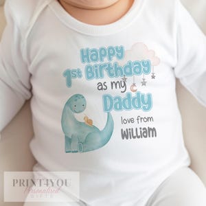 パパお誕生日おめでとう、パパの1歳の誕生日、スリープスーツ ベビー 成長ボディスーツ ベスト、パパの誕生日、パパの誕生日。かわいい恐竜デザイン