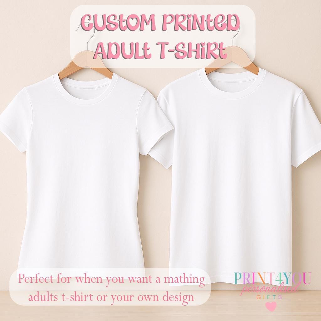 Custom Printed Adult T-shirt | 100% Cotton White Tee DTG Print- to