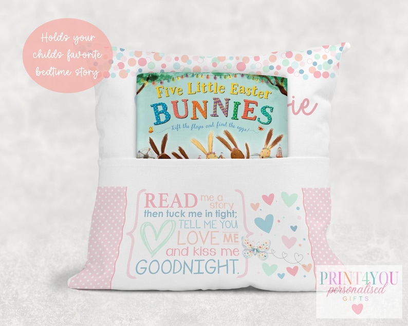 Personalised Butterfly Book Cushion: Children's Velvet Bedtime Story Pillow image 2