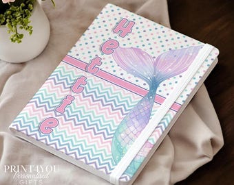 Personalised Mermaid Tail Notebook: A5 Pastel Stationery Gift
