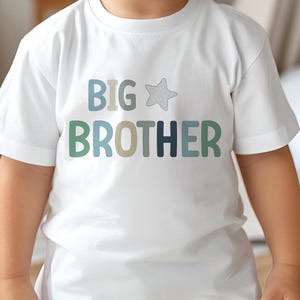 Children&#39;s White Cotton T-Shirt - Big Brother / Little Brother Design
