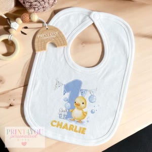 First Birthday Duck T-shirt - Personalised Baby Clothing - Yellow Duck Graphic, Soft Cotton, Durable Print, Multiple Sizes 画像 5