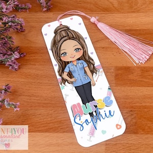 Personalised Nurse Bookmark – Custom Aluminium Bookmark with Tassel | Cute Nurse Gift for Her | Medical Student Graduation Gift