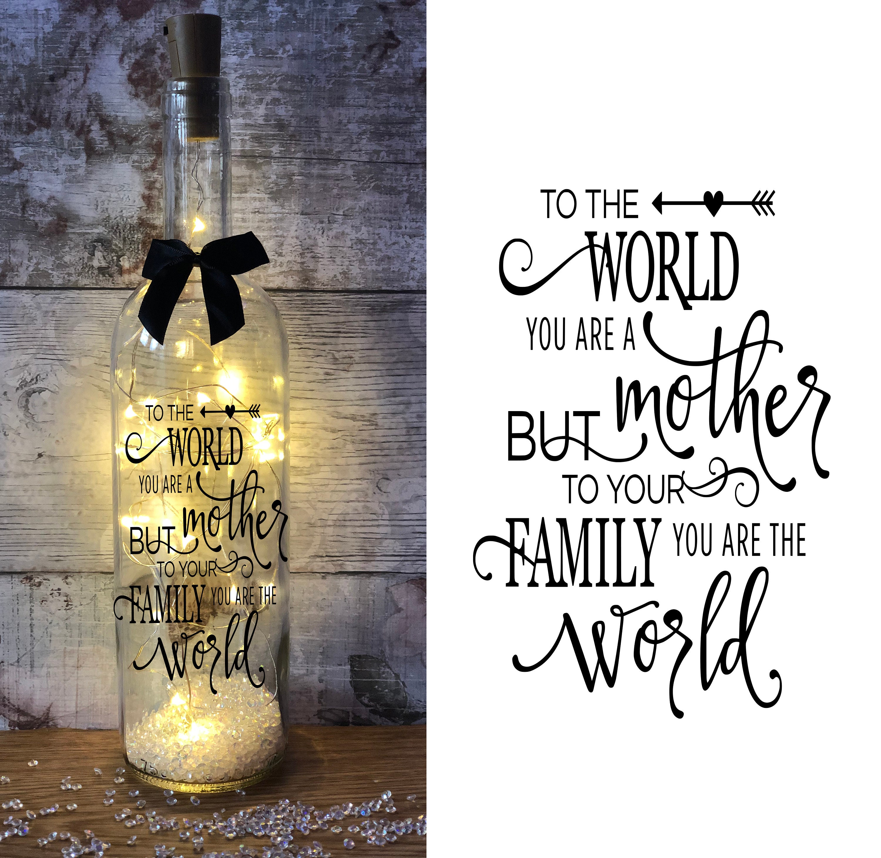 Light Up Bottle To The World You Are A Mother New Mother's Day Gift Present 