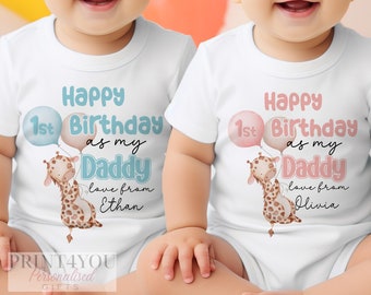 Happy Birthday Daddy, 1st Birthday as My Daddy,  Sleepsuit Baby grow Bodysuit Vest, Dad Birthday, Daddy Birthday