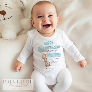 Happy Birthday Mummy, 1st Birthday as My Mummy, Sleepsuit Baby grow Bodysuit Vest, Mum Birthday, Mummy Birthday zdjęcie 5