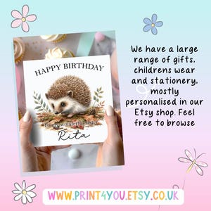a happy birthday card with a hedge on it