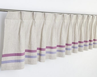 Lavender French Pleat Modern Linen Girl Window Valance-Baby Girl Nursery Valence- Purple  Cotton Elegant Valance-Custom Window Vale Girl.