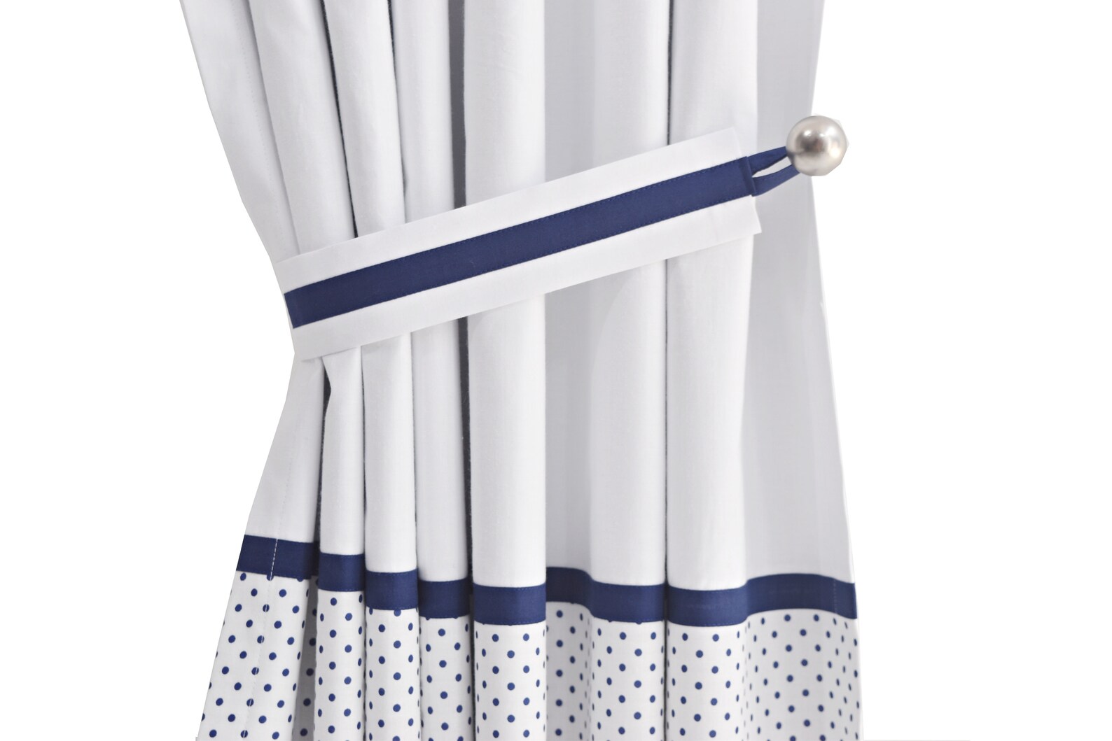 Navy White Boys Nursery Curtains With Navy Polka Dot Sea Etsy UK