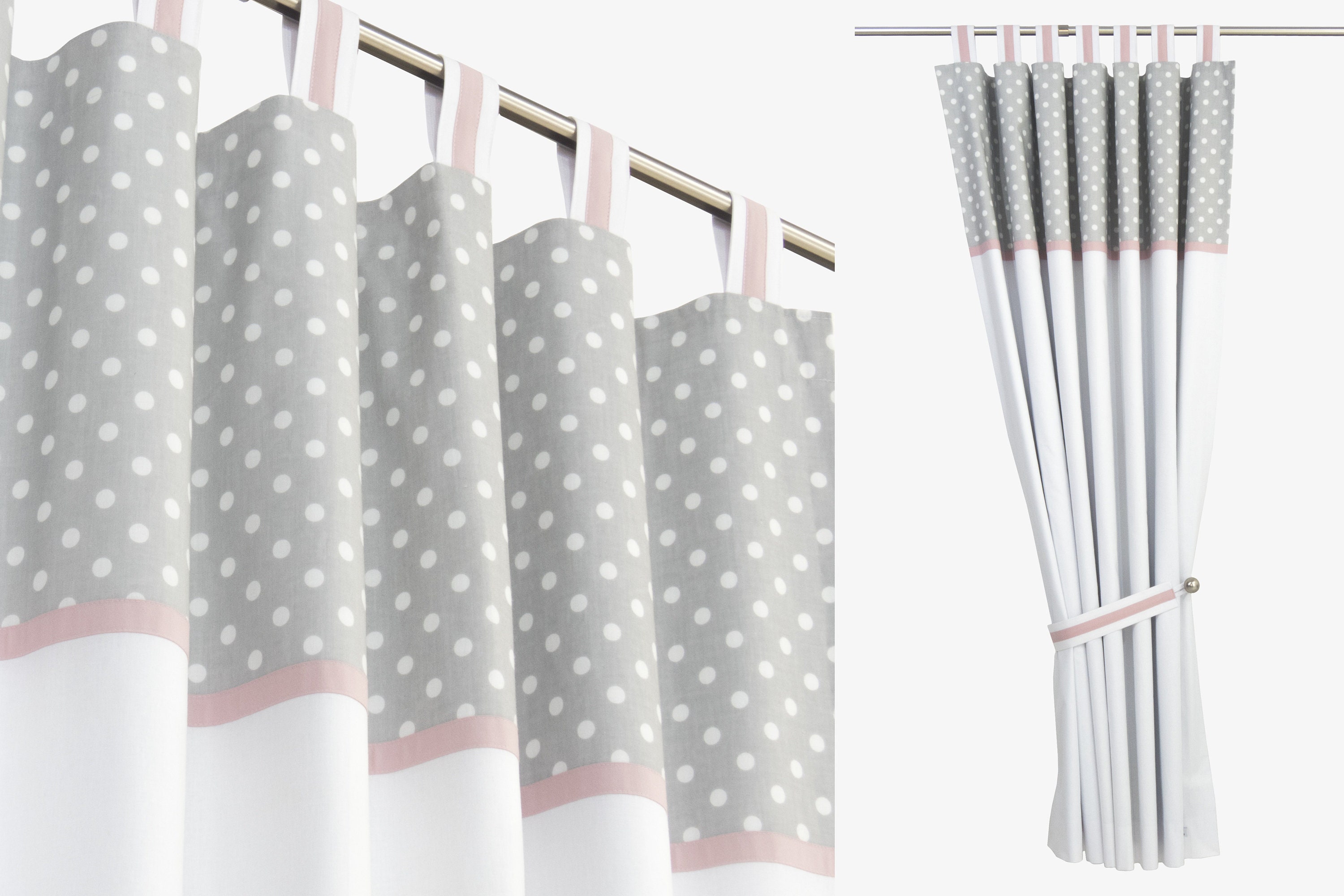 Baby pink curtains total blackout for nursery or childrens bedroom windows 