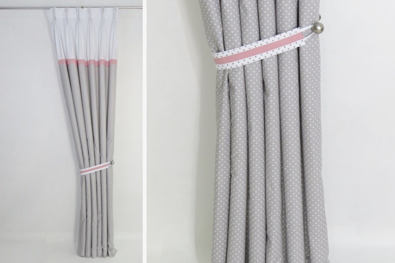 Baby Girl Nursery Gray Pink Blackout Curtains Drapes for Girl Etsy UK