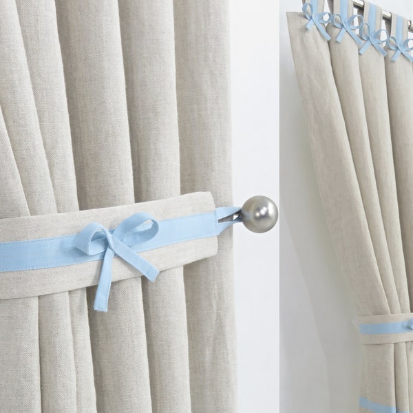 Blue Curtains Etsy