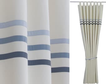 Custom Boy Nursery Curtain Panel-Nursery Curtains-Beach Theme Nursery-Blackout Window Drape for Boy Room-Blue Gray Baby Room-Cream Drapes.
