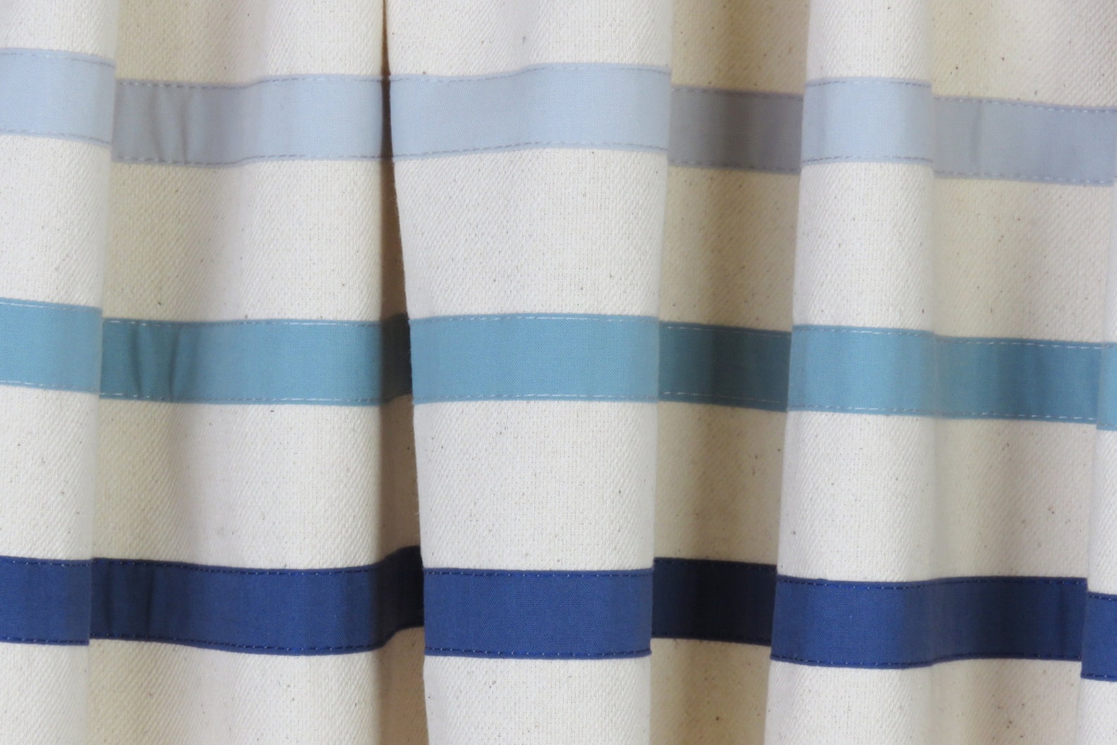 Boy Nursery Blue Stripe Curtain Panels Coastal Theme Nursery Etsy UK