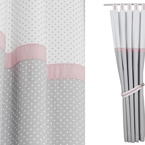 Blush Dusty Pink White Grey Nursery Blackout Curtains for Baby Etsy UK