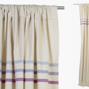 Purple Lavender Violet Baby Girl Nursery Curtains, Cream Pastel Drapes, Ivory Lilac Girl Room Blackout Rod Pocket Cotton Window Dressing.
