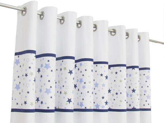 Boy Nursery Blackout Curtain Panels Navy Golden Stars Etsy