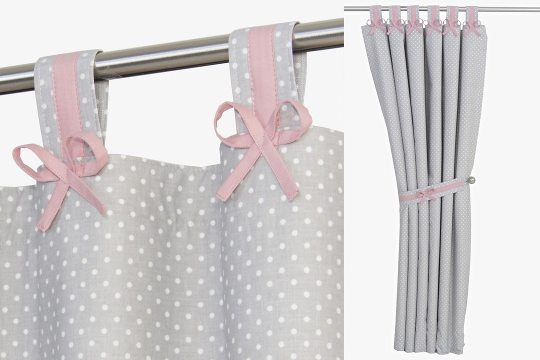 Cute Grey Pink Blackout Curtains for Baby Nurseryblush Pink Gray