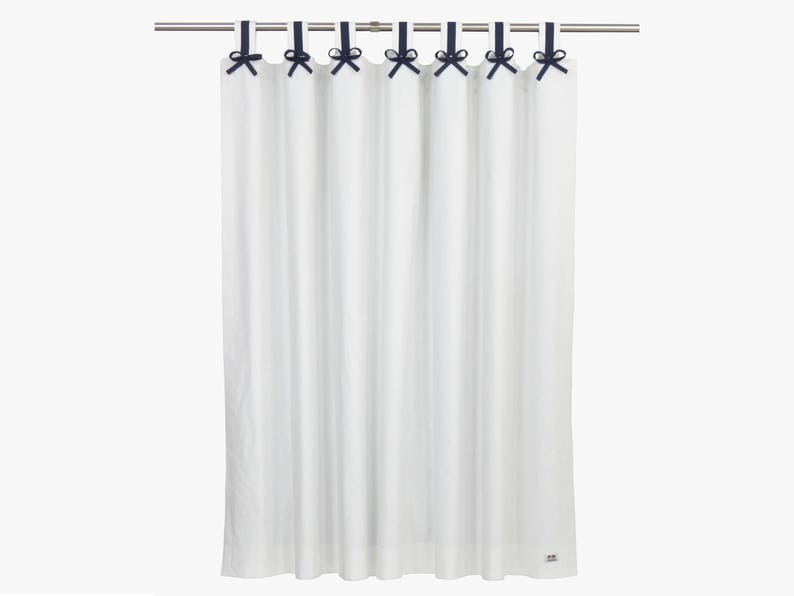 Nautical Nursery Curtains. Tab Top Curtains With Bows Etsy