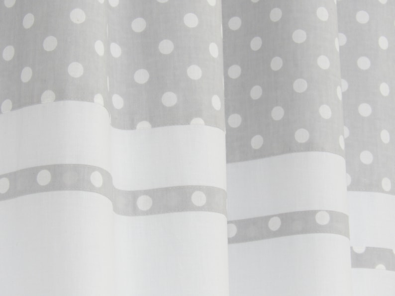 Grey White Nursery Curtains Polka Dot Nursery Drape Panel Etsy