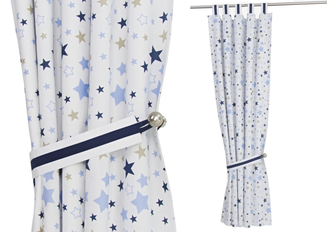 Nursery Baby Blue Stars Curtainscurtains for Nurseryblackout Baby