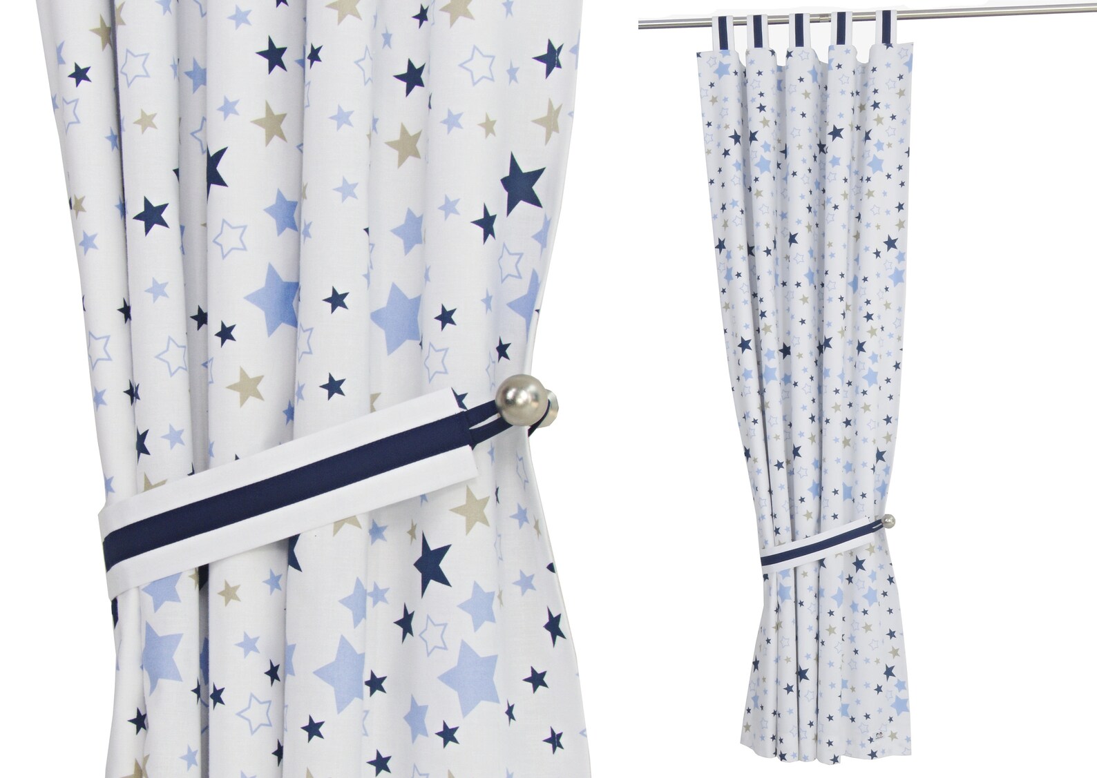 Nursery Baby Blue Stars Curtainscurtains for Nurseryblackout Etsy