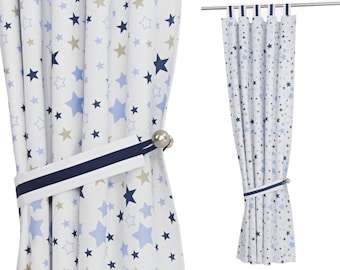 Nursery Baby Blue Stars Curtains-Curtains for Nursery-Blackout Baby Curtains-Blue Navy Baby Boy Curtains-Window Drapes for Boys -Nursery.