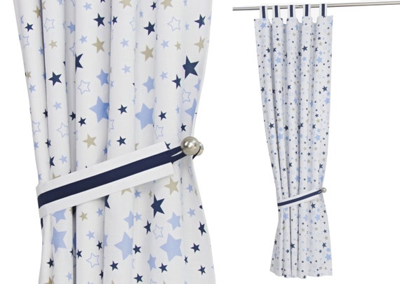 Nursery Baby Blue Stars Curtains For Blackout Hong Kong Nursery Baby Blue Stars Curtains, Navy Curtains White Stars