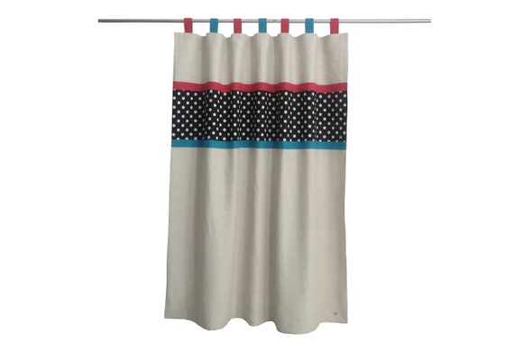Boys Curtains I Nursery Black White Red I Retro Curtains I Etsy