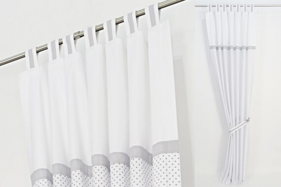 Polka Dot Nursery Curtains I Grey White Nursery Curtain Panels Etsy
