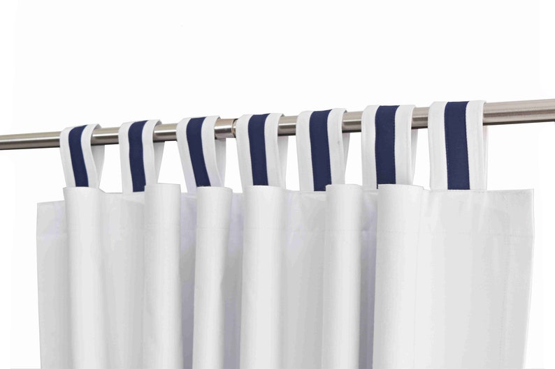 Navy White Boys Nursery Curtains With Navy Polka Dot Sea Etsy UK