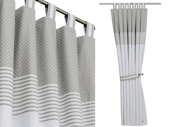 Nursery Blackout Curtains Gray White Nursery Drapes Window Etsy