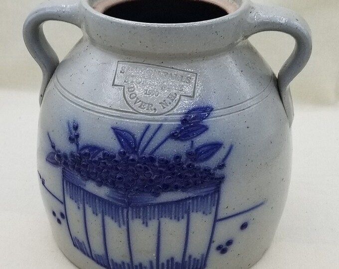 Vintage 1990 Salmon Falls Stoneware Blueberry Graphic Crock Etsy