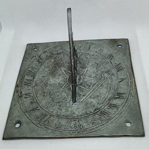 Antique 1630 &quot;The Hour Pases&quot; Brass Sundial- RARE!