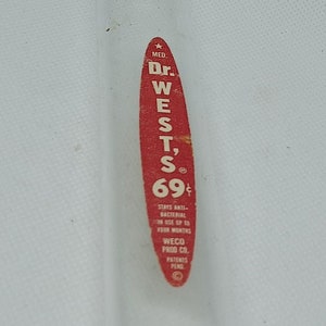 Vintage Dr. West&#39;s Toothbrush Glass Packaging Tube- Rare!