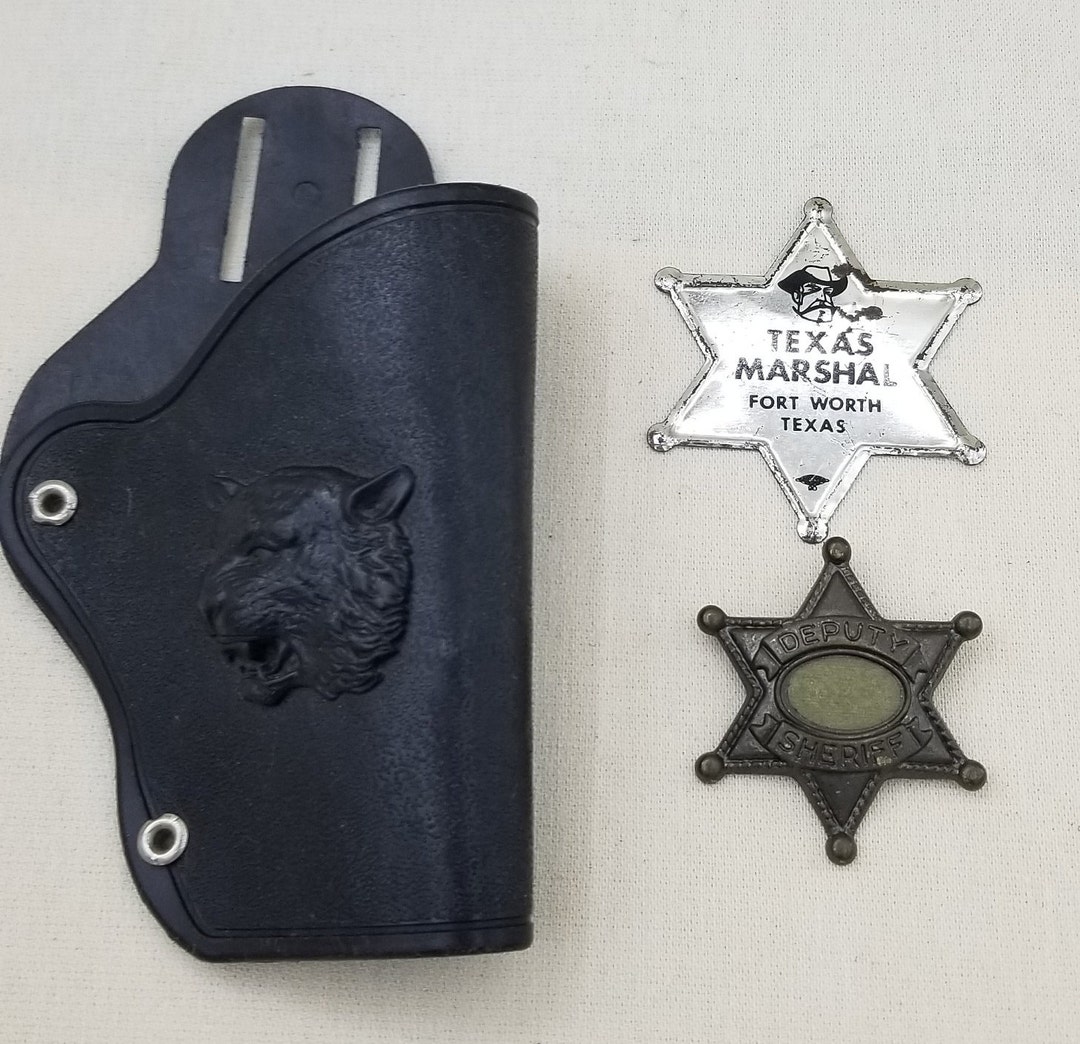 Vintage Cap Gun Holster & Toy Sheriff Badges 3 Pieces Etsy
