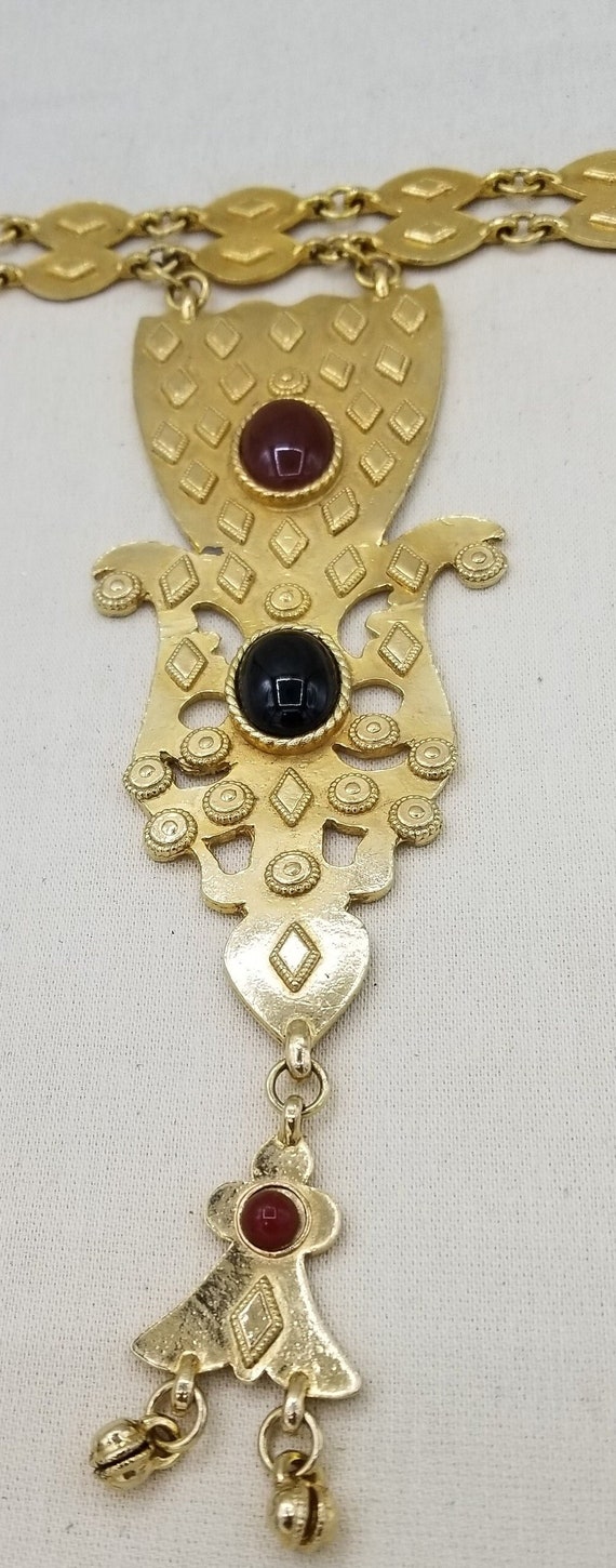 Vintage Egyptian Revival Accessocraft NYC Gold Nec