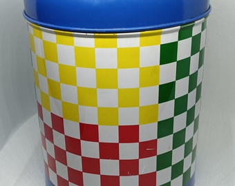 Vintage 1985 Taylor & NG "Chromazone Checks" Storage Tin