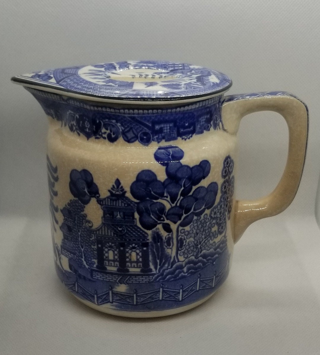 Vintage 1910 Semivitreous Buffalo China blue Willow Small Lidded Teapot Etsy