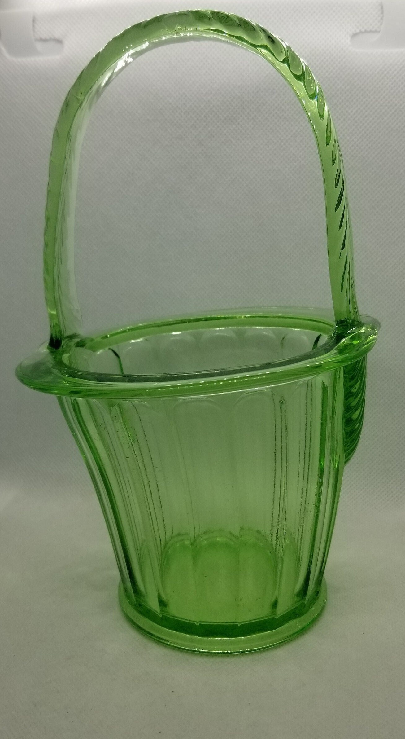 Vintage Very Unique Crooked Green Glass Basket - Etsy