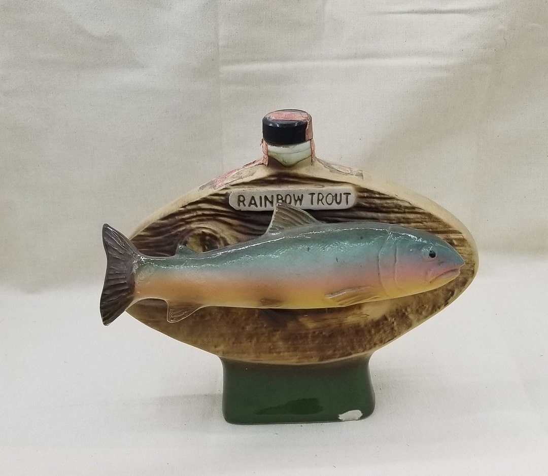 Vintage Jim Beam Rainbow Trout Bottle Decantur Etsy