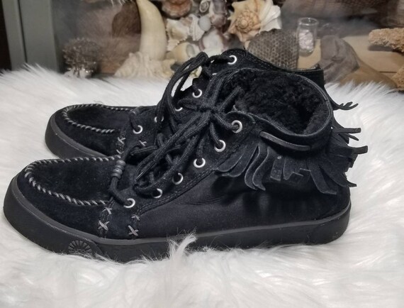 ugg fringe ankle boots