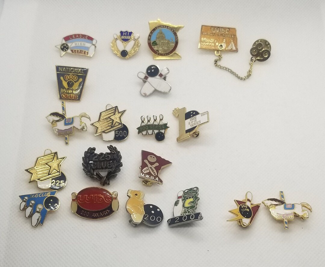 Vintage Collection of Bowling Lapel Pins 20 Pins Etsy Australia