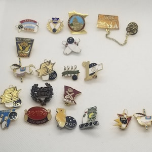 Vintage Collection of Bowling Lapel Pins (20 pins)