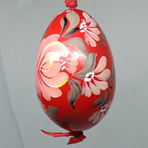 Vintage Hand Painted Rosemaled Wooden Egg image 1